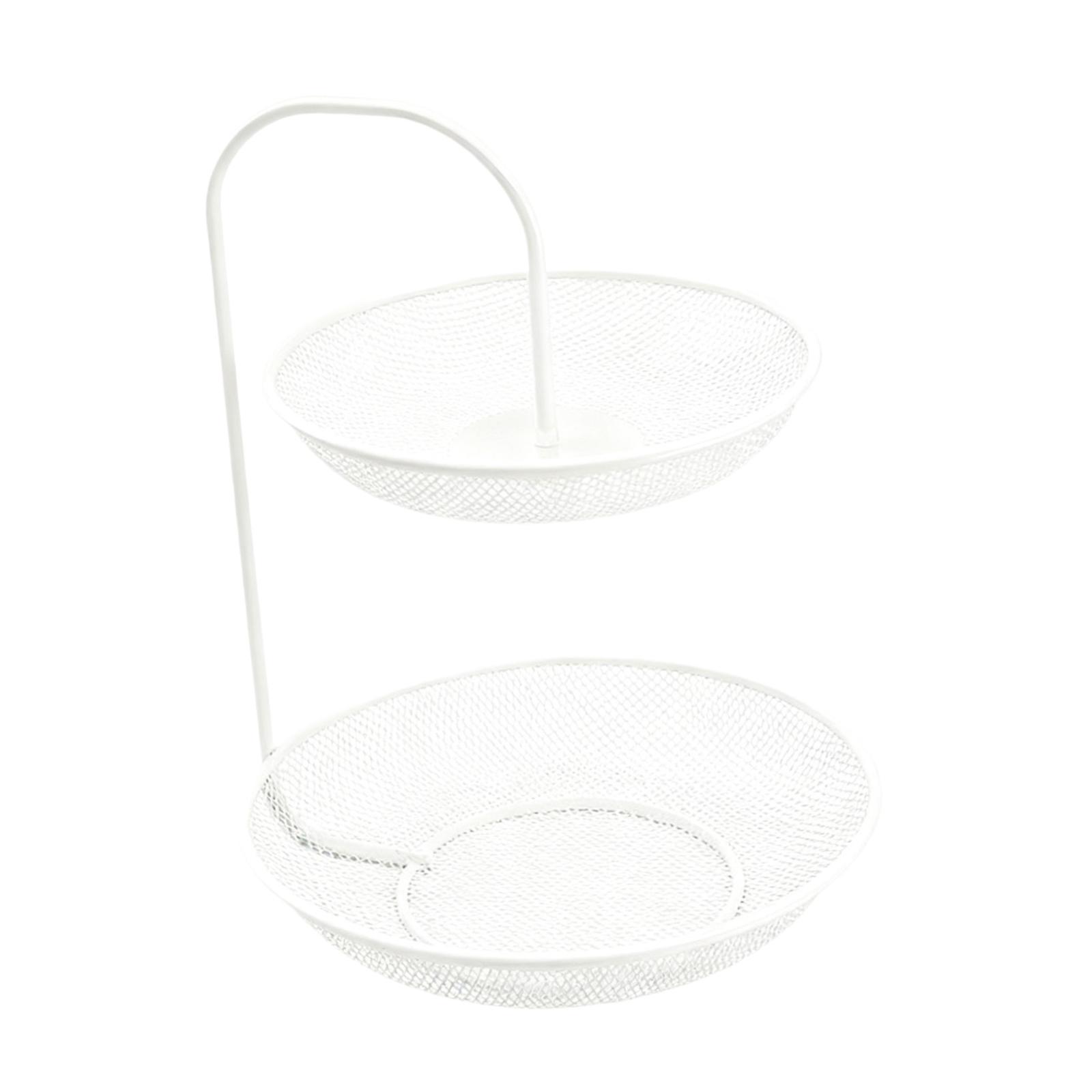 Фруктовая корзина Современная 2-ярусная металлическая проволочная Домашний декор Фруктовая чаша Проволочная фруктовая корзина Корзина для овощей Чаша для столешницы Гостиная