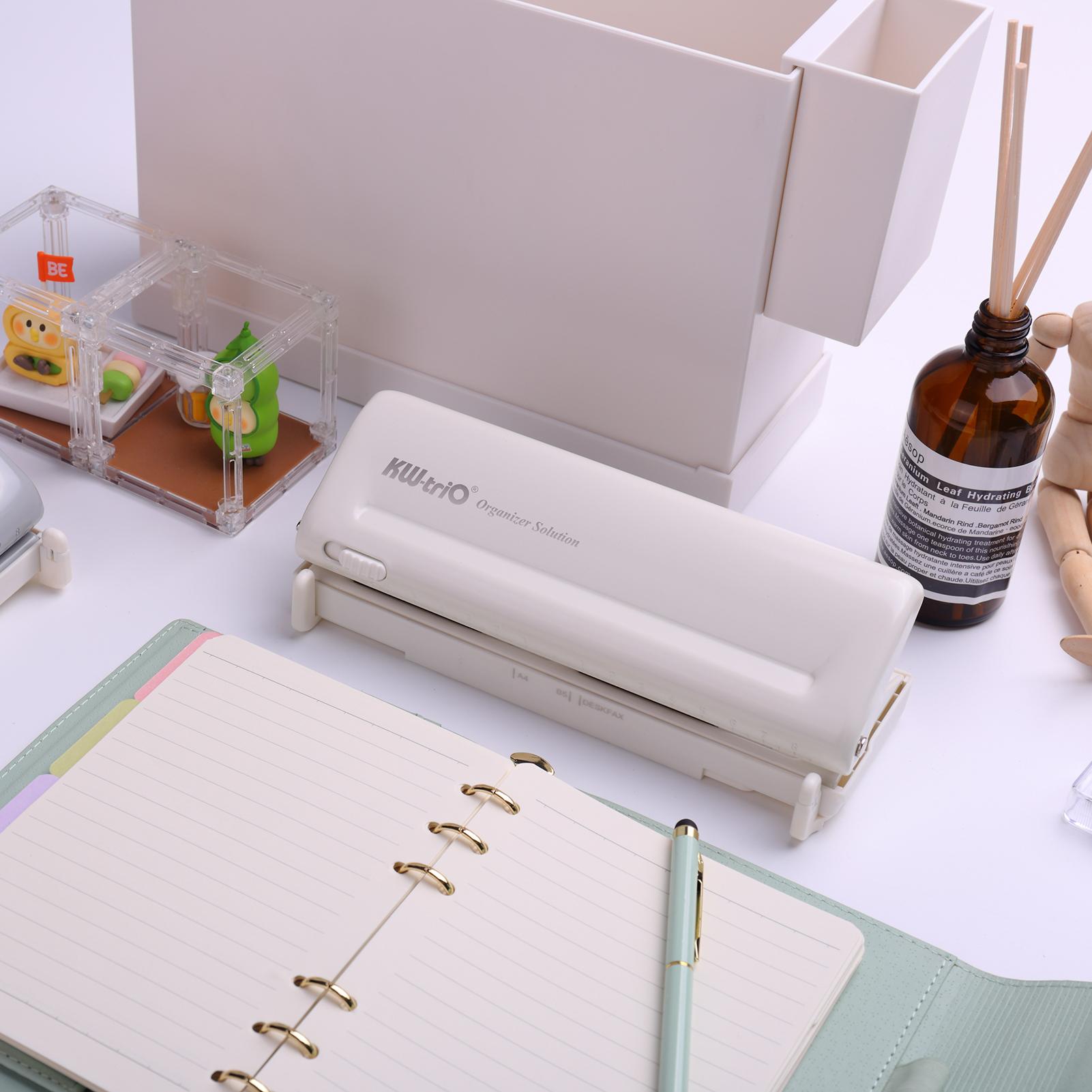 

Регулируемый настольный дырокол KW triO на 6 отверстий для A4 A5 A6 A7 Мини B5 Персональный настольный органайзер для ежедневника розовый