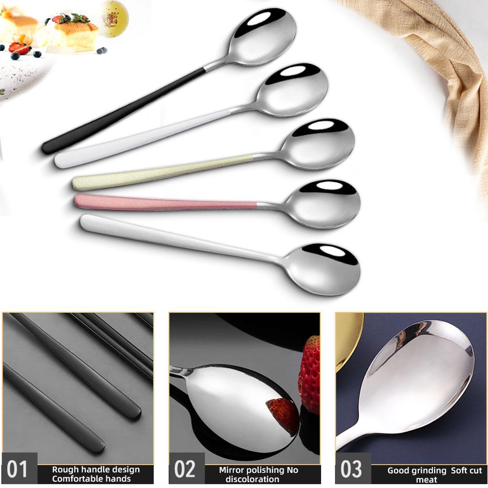 Chopsticks Spoon Cutlery Set Reusable Stainless Steel Non-slip Sushi Sticks Food Soup Spoon Dinnerware Set