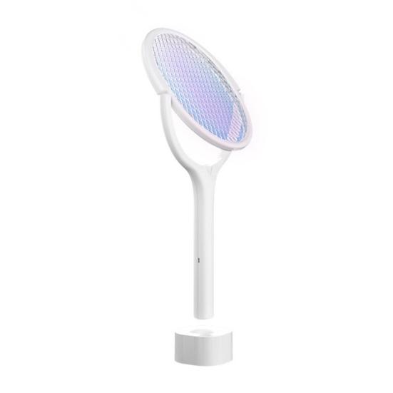 Rotating Head Electric Fly Swatter USB Rechargeable Adjustable 3500 Volt Indoor Outdoor Portable Handheld Standing Fly Zapper Racket