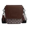 Cow Leather With Fabric Crossbody Bags Small Men's Oak & Maple Brown CO915-SVS8S