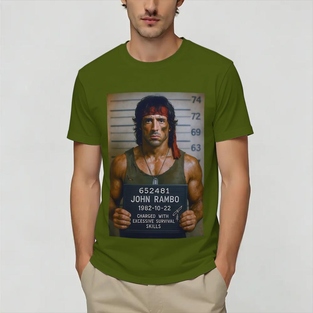 John Rambos Unisexs T Shirt Humorous Tees Short Sleeve O Neck TShirt 100 Cotton 6XL Clothing