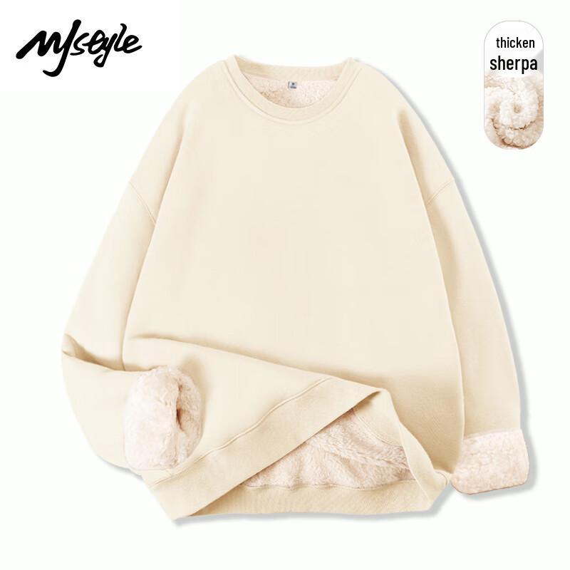MJ STYLE Women's Lamb Fleece Round Neck Sweatshirt
