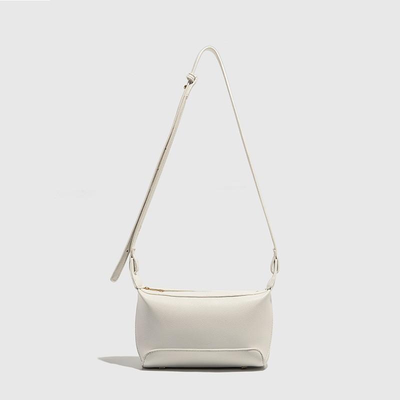 

Korean Style Ins Simple Pu Skin Dumpling Bag Cross-section Fashionable All-matching Commuter Women s Kite Lunch Box Female білий