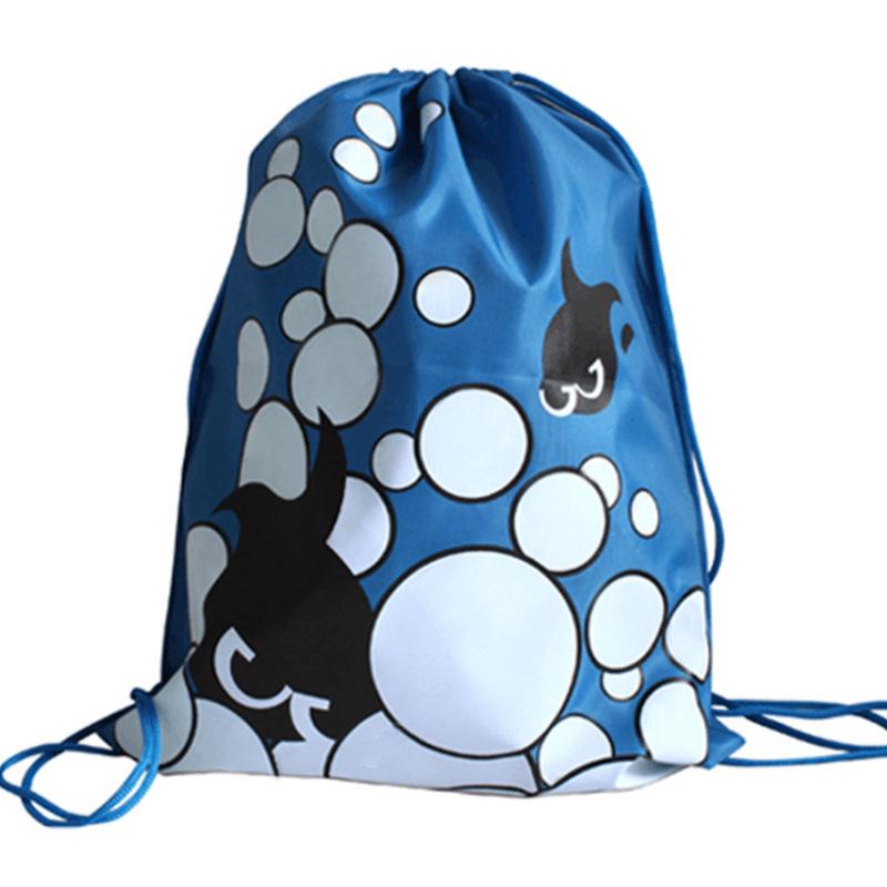 Cartoon Drawstring Sports Backpack - Canvas Football Fitness Bag