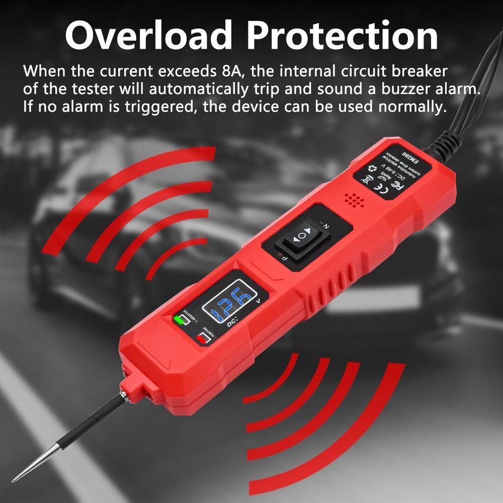 Sonda de Potência Digital Automotiva 6-48V Testador Elétrico de Circuito Dispositivo Sistema