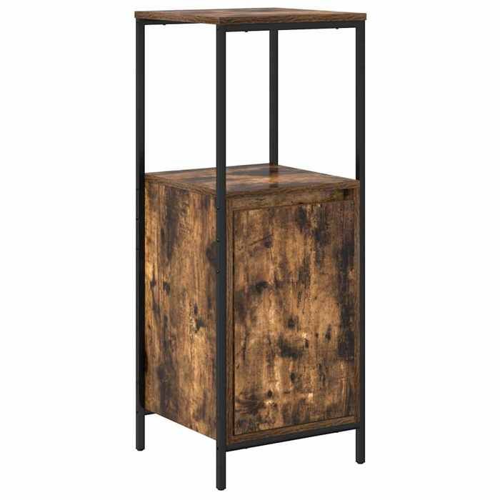VidaXL Meuble de salle de bain avec étagères chêne fumé 36x35x95 cm, armoire de rangement de salle de bain, armoire de bain, 861914