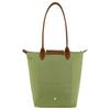 Longchamp shoulder bag Le Pliage 28 solid color logo snap zipper closure canvas with leather dumpling tote tote shopping hand medium size 2605089P77