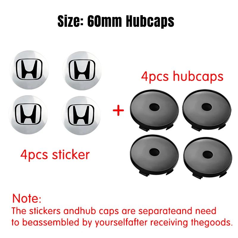 4pcs 56/60mm Car Wheel Center Cover Hub Caps Badge Auto Accessorie For Honda Mugen INSPIRE VTEC DOHC Modulo Vezel CITY CIVIC RR