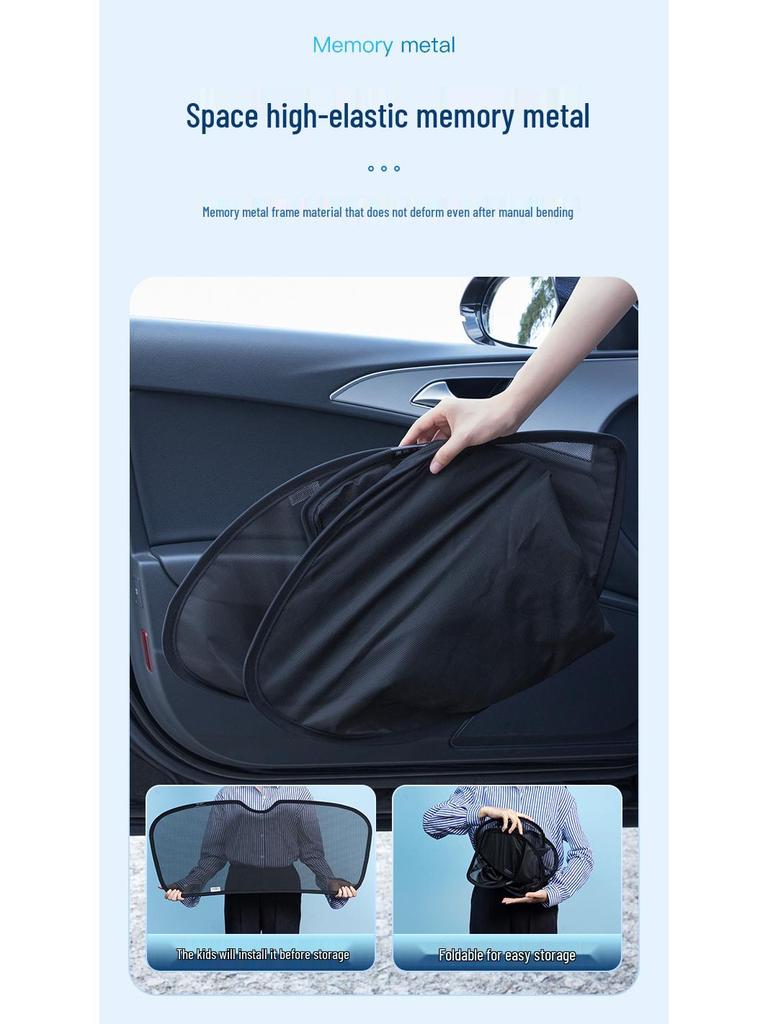Magnetic Car Window Sunshade: Heat Insulation, Sun Protection, Blackout Curtain, Customizable for Imported Models