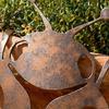 Ladybug Garden Ornament Metal Decor for Outside, Cute Ladybugs Yard Art Lawn Patio Ornaments, Wall Sculptures & Statues, Outdoor Fence Decorations