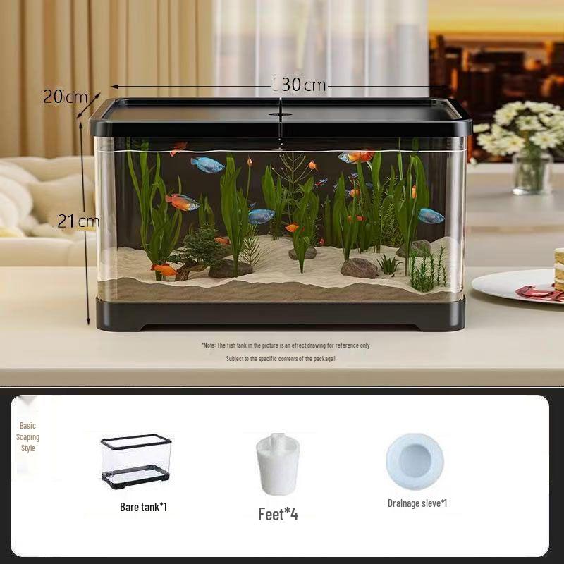 

2025 Eco-Friendly Acrylic Fish & Turtle Tank with Drainage and Lid for Living Room Shatterproof High Transparency