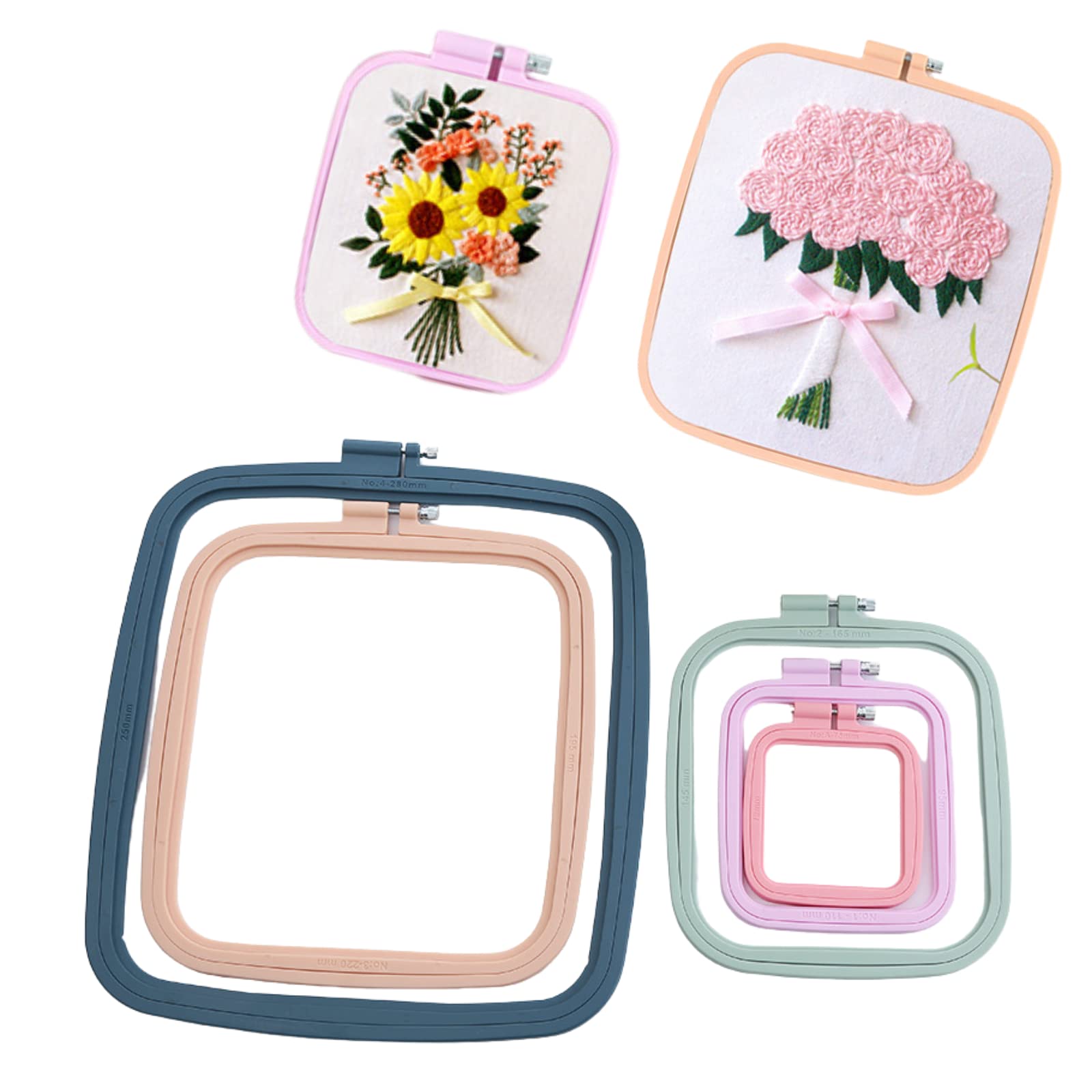 

Quikaboo Embroidery Hoop, Embroidery Stand, Punch Needle Hoop, Universal Frame Set, 5 Sizes, Square