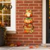 Pumpkin And Fruit Basket Decor Thanksgiving Pendant, Durable Wooden Fall Decoration, Autumn Harvest Wall Art Printed, Waterproof for Home