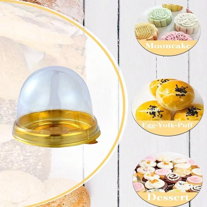 50pcs Clear Plastic Mini Cupcake Boxes Muffin Pod Dome Muffin Container Box for Wedding Birthday Dessert Baking Decorations