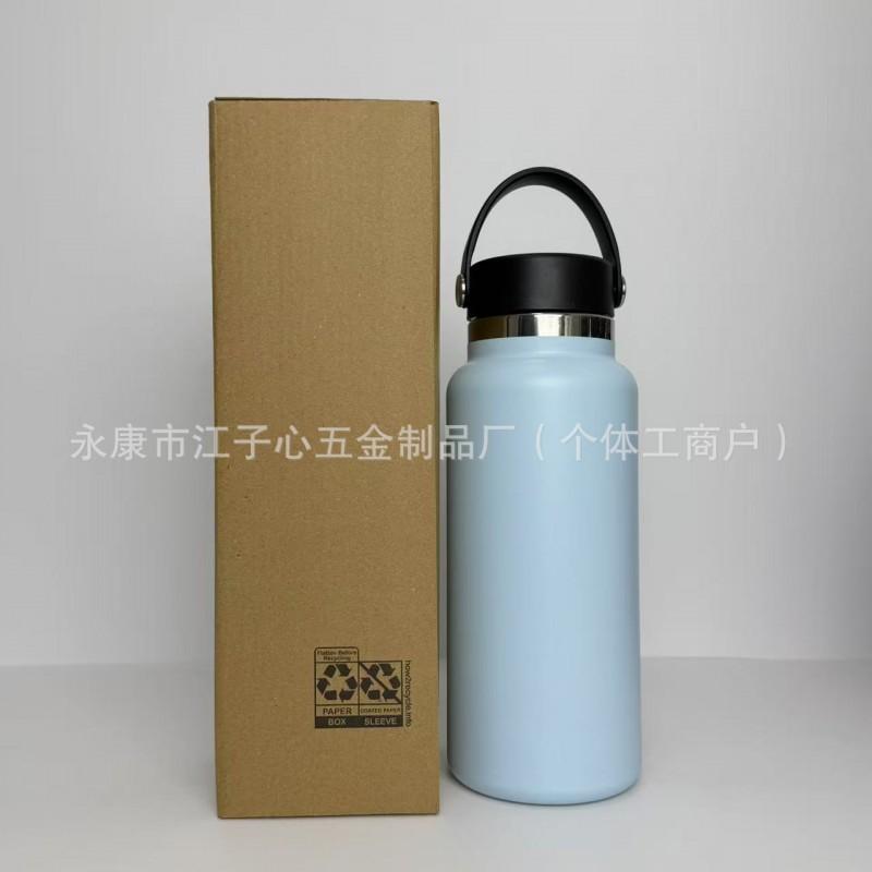 Borraccia Termica in Acciaio Inossidabile 32oz 40oz Doppia Tappo Tazza da Viaggio per Esterno con Manico Ermetica Palestra Escursionismo Campeggio