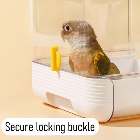 No Mess Bird Cage Feeder 2 in 1 Transparent Parakeet Bathtub with Bottom Drawer Multi-functional Shower Box for Budgies Parakeet Small Parrot
