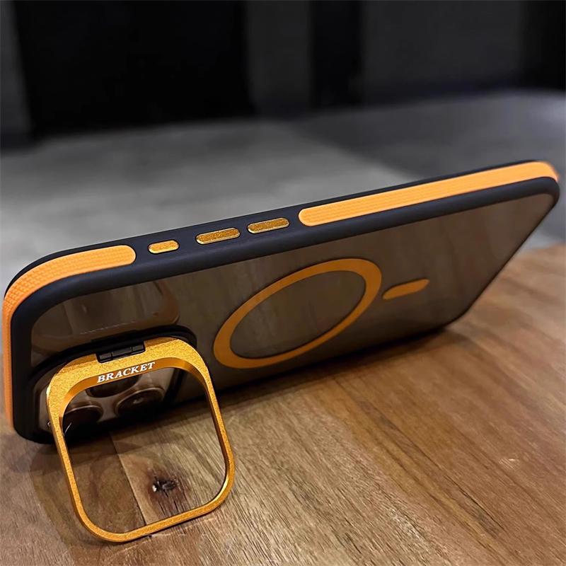 Luxury For Magsafe Phone Cases For iPhone 16 13 12 11 Pro Max Metal Lens Protector Case For iPhone 15 14 Pro Max 16 Plus Cover