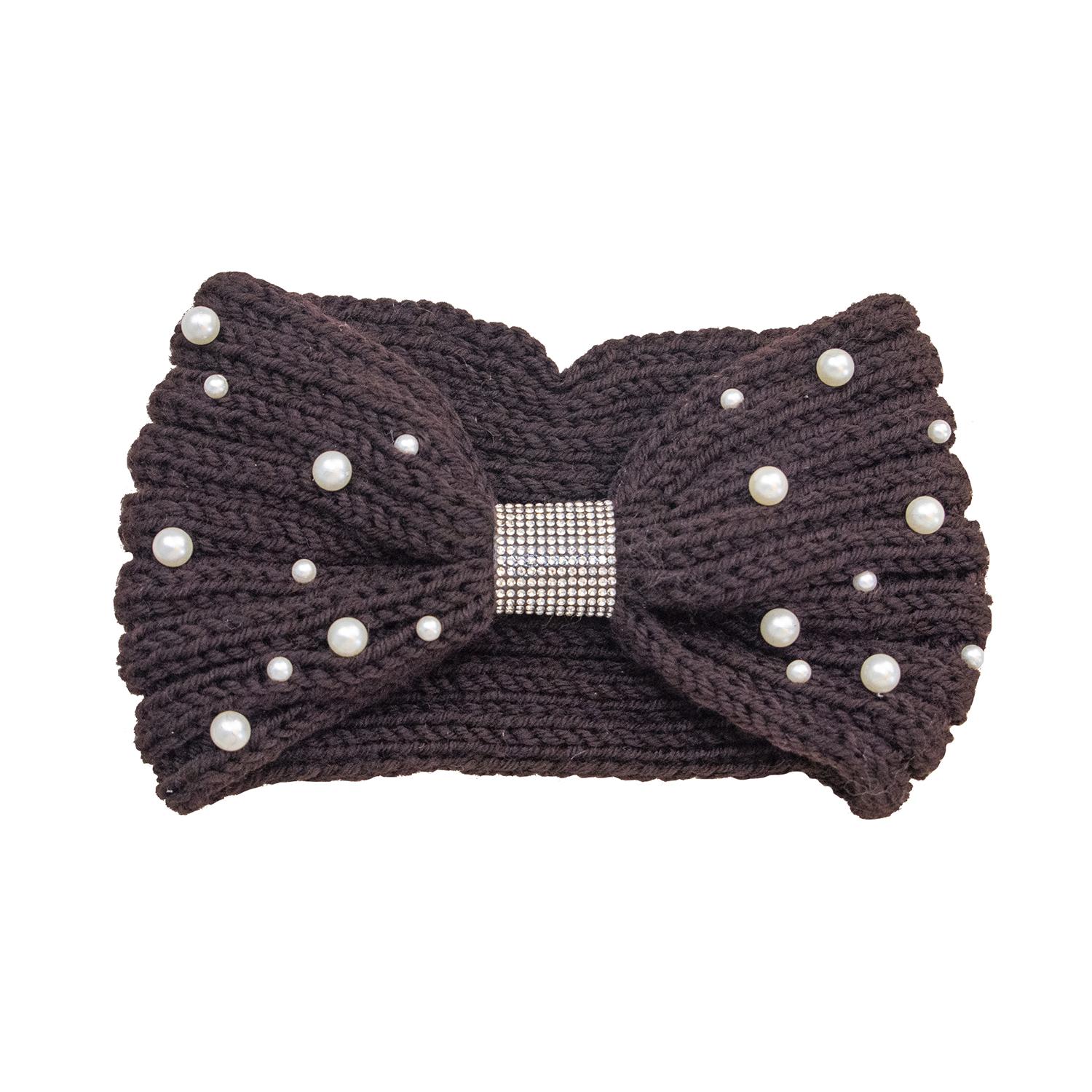 

1 шт. Зимняя повязка на голову с жемчугом для женщин, вязаные шерстяные повязки на голову, новый хлопковый головной убор, эластичная повязка для волос, аксессуары для волос