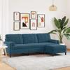 3 Seater Sofa with Ottoman Blue 210 cm Velvet