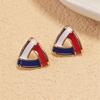 Cercei Stud Triunghi Gol Culoare Contrast pentru Femei Statement Nou Trendy Email Glazurat Geometric Brincos Bijuterii de Petrecere