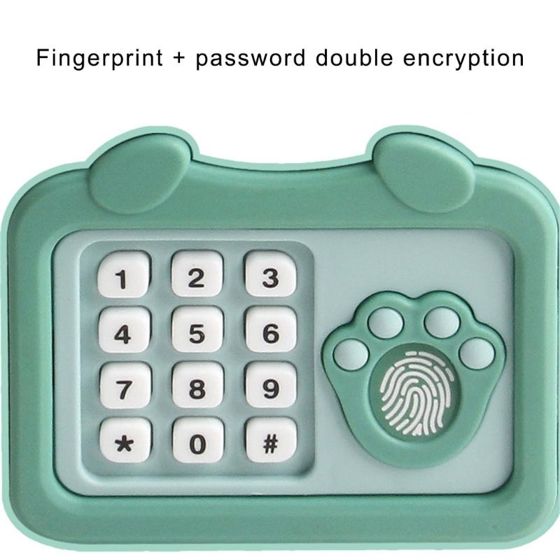 Kids Cash Box High Security Fingerprint and Password Unlocking for Family Savings Box Money Box for Bedroom or Office