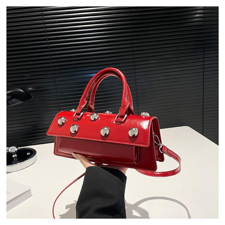 New Rivet Baguette Bag Women's 2025 New Premium Textured Handbag Simple Versatile Shoulder Crossbody Bag