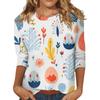 Damen Osterhasen T-Shirt Mode Langarm Rundhals Normales Oberteil Feiertagswochenende Print Floral Rot Frühling Herbst Outfit