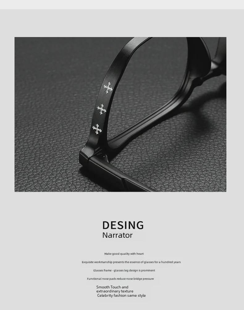 Stylish Black Frame Anti-Blue Light Glasses: Large Frame for a Slimming Look - Unisex, Trendy Myopia Glasses