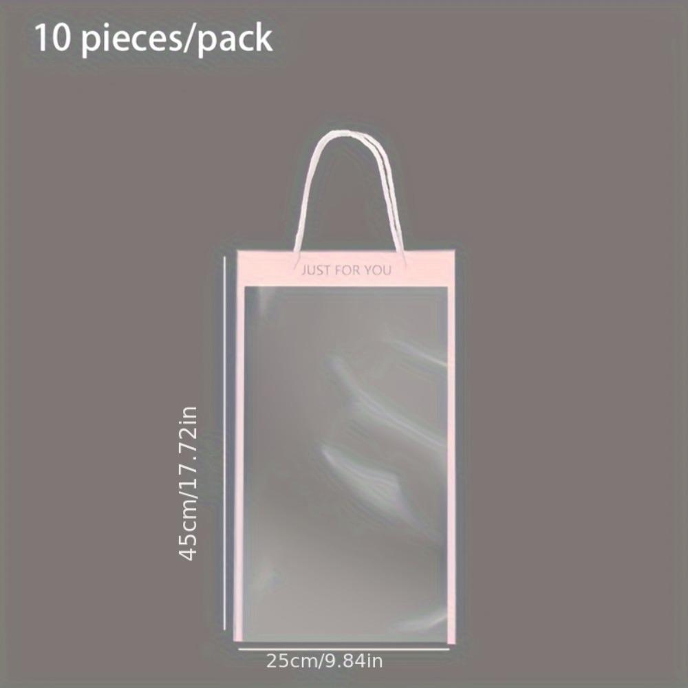 10 Pcs Rectangle Clear Flower Packaging Bags Plastic Flower Bouquet Gift Bags  Festival