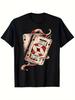 Blackjack T-Shirt - Playing Cards T-Shirt T-Shirt, Suitable for Unisex Personality Casual Round Neck