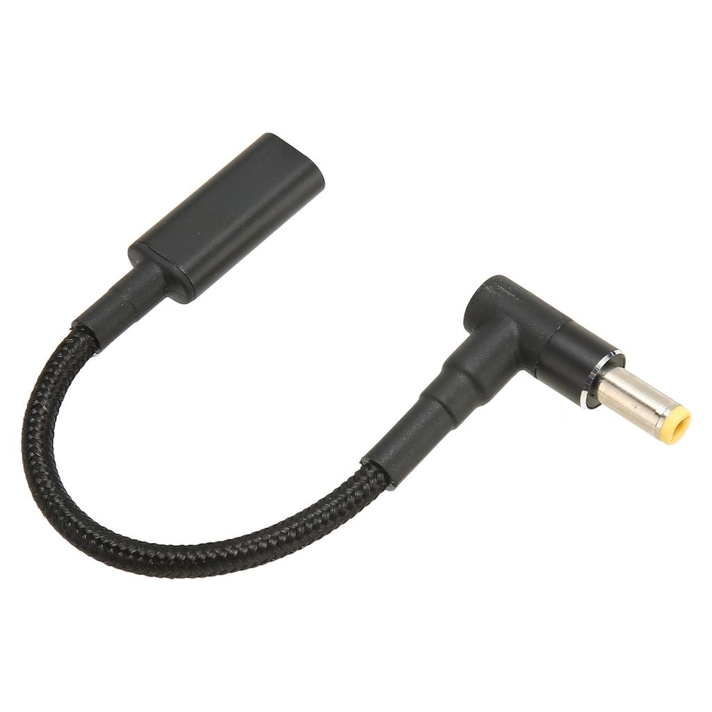 USB C To DC 5.5x2.5mm Adapter Nylon Knitted 100W Dual Chip Safe USB C Female To Male Adapter for Laptop