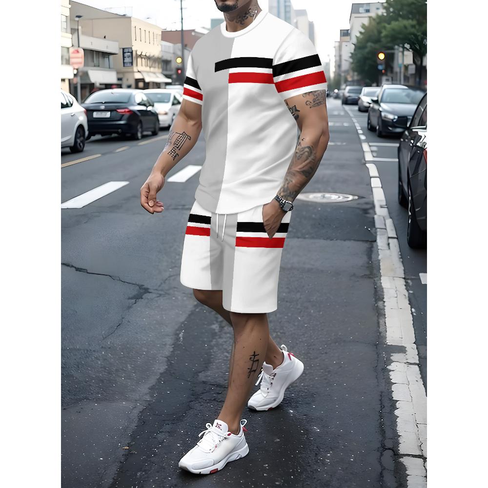 Men's Short-sleeved Shorts Casual Suit Fashionable Simple Sports Suit Comfortable Breathable Unisex Sports Clothing