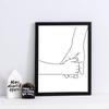 Minimalist Line Art Print Holding Hands Mom Child Hands Poster Nursery Wall Art Canvas Painting Nordic Love Family Wall Decor No Frame