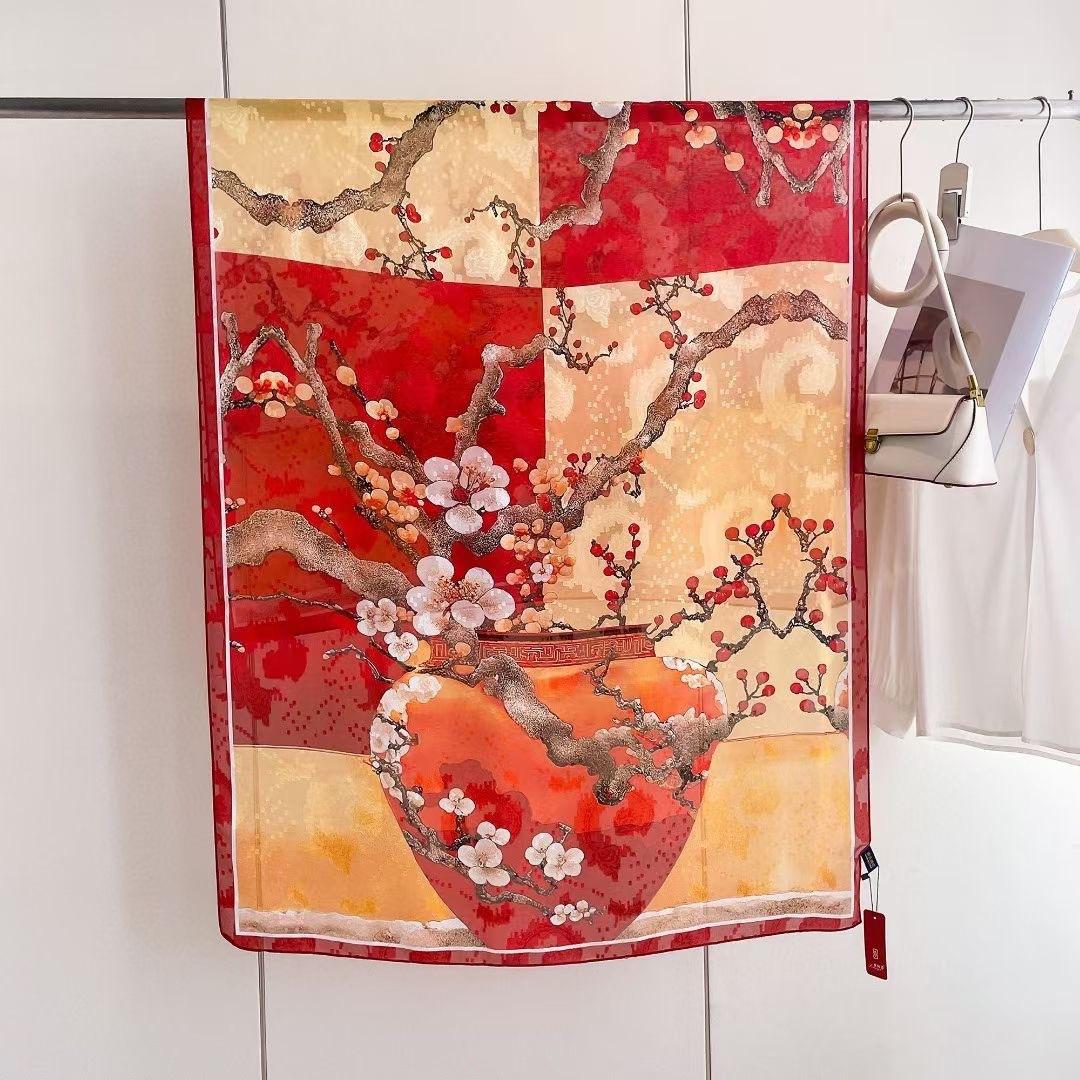 

Новый стиль тонкий китайский стиль жаккардовый высококачественный универсальный двухсторонний высококачественный шелковый шарф 180-90cm