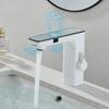 White Smart Sensor Basin Faucet Screen Digital Display Hot Cold Water Mixer Tap Touchless Vanity Sink Faucet For Bathroom
