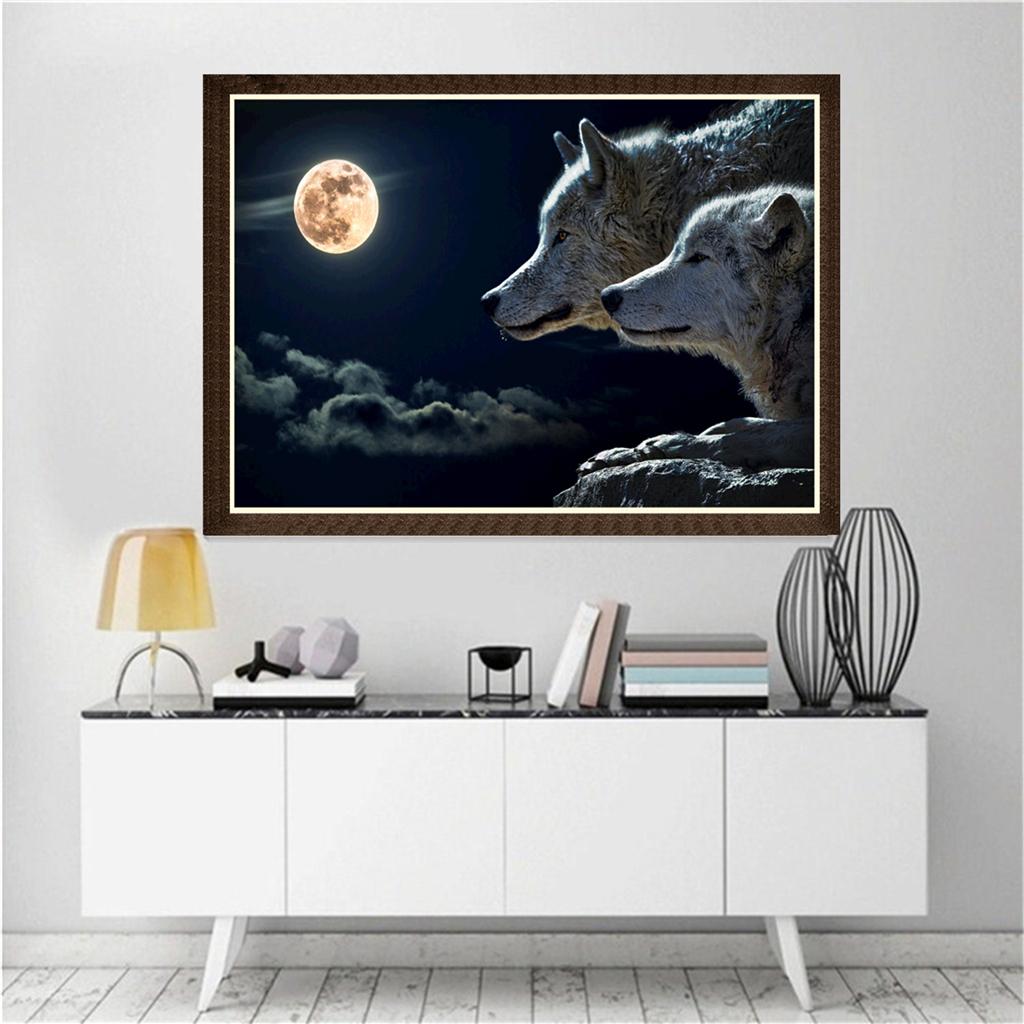 1pc 5D DIY diamond of painting Animal Cartoon Embroidery Craft stitch - Wolf