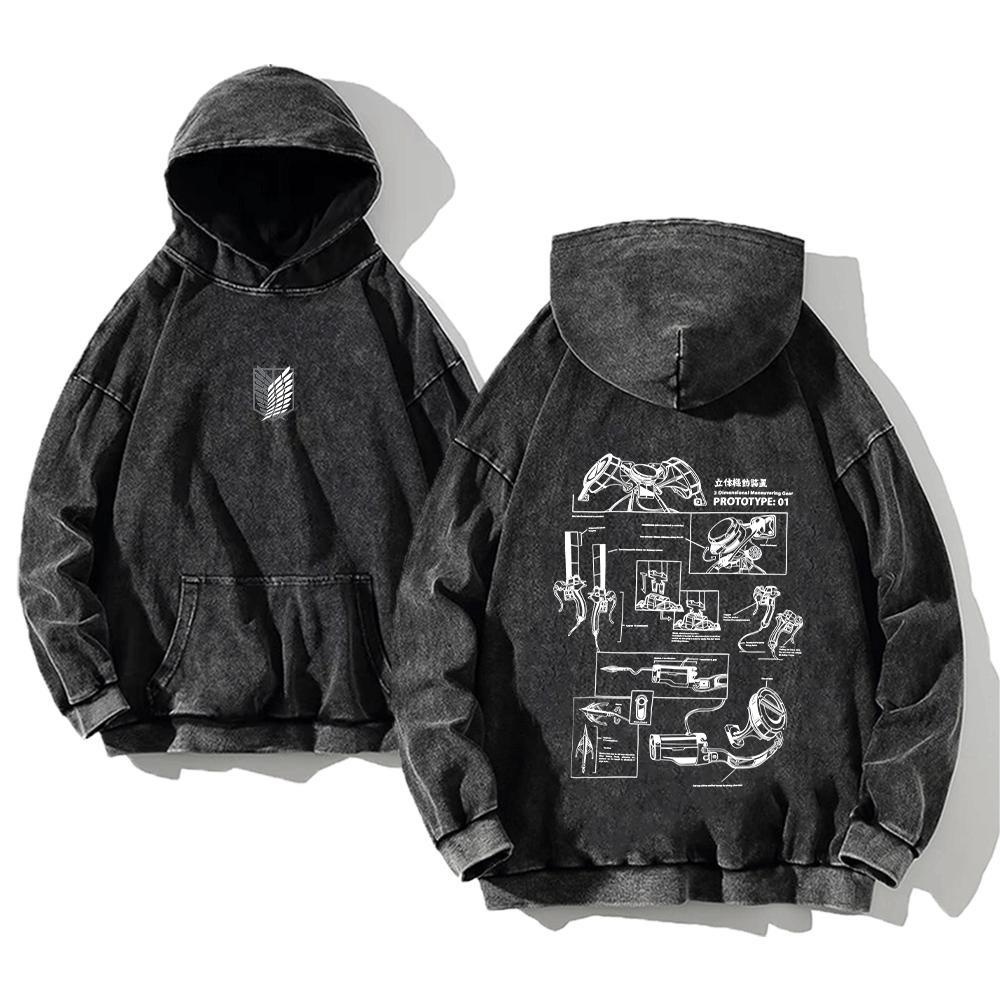 Autumn Anime Print Vintage Hoodie Men Women Pullover Sweatshirt Oversized Long Sleeve Top Harajuku Streetwear