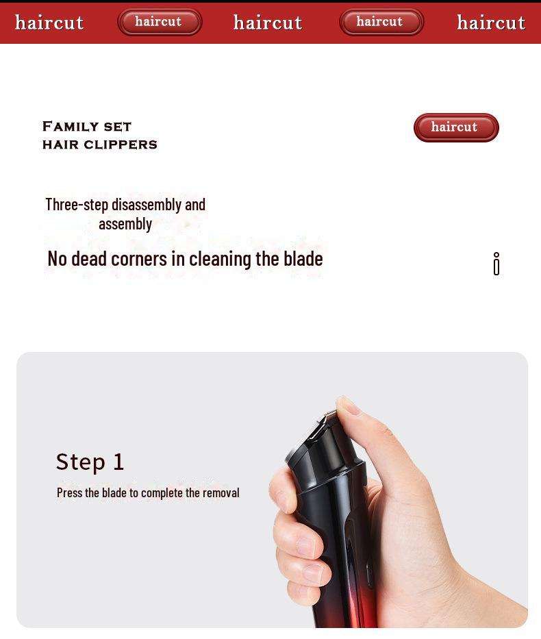 Rechargeable Electric Hair Clipper & Male Razor Set - Home Shaving & Self-Cut Tool