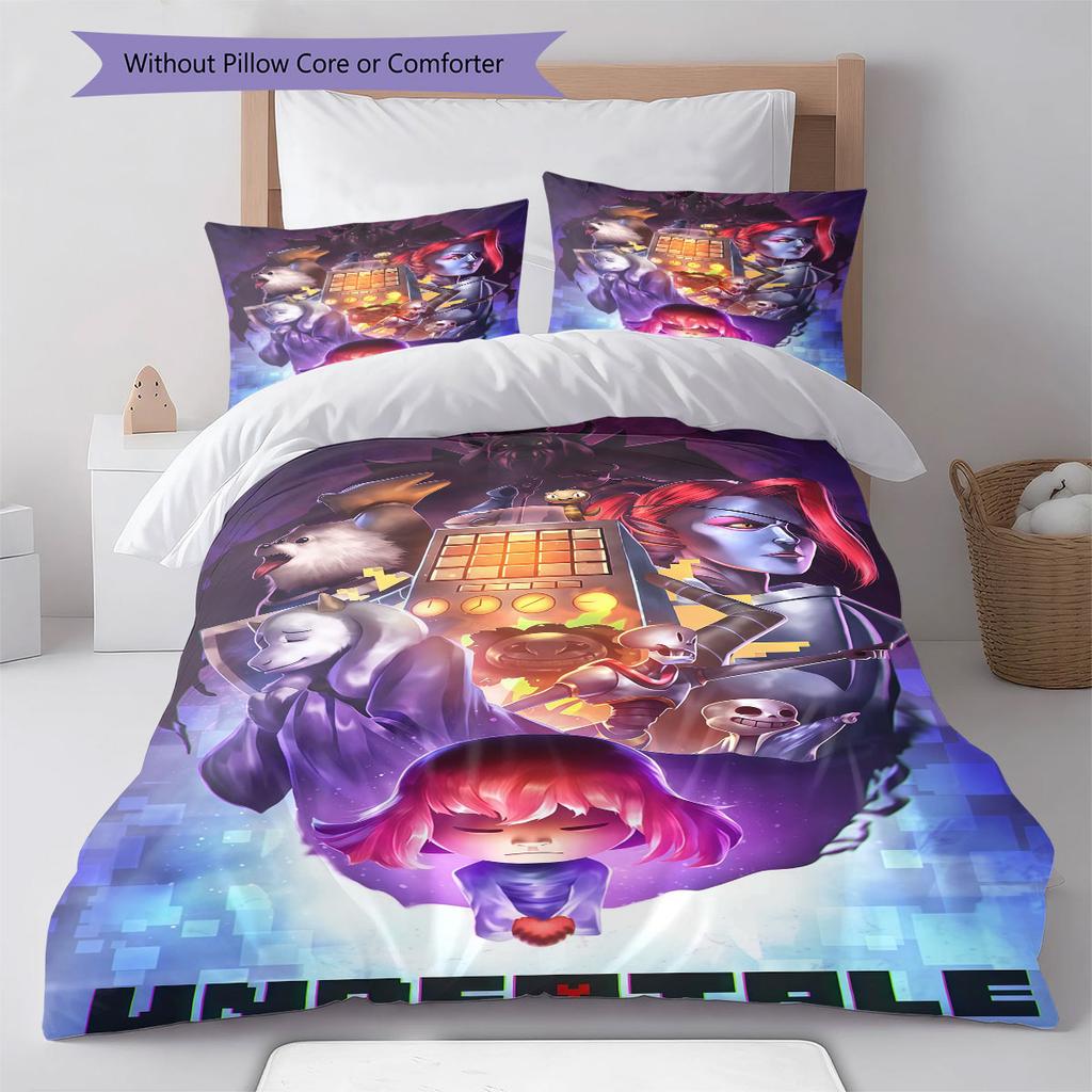 Deltarune Shadow Oath Bedding Quilt Set Quilt Cover Pillowcase Home Decoration Birthday Gift (1 * Duvet Cover + 2 * Pillowcase, Without Core)