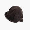 Slit Front Vintage Bucket Hat Cold Resistant Bow Bucket Hat Women's Bucket Hat  Outdoor Wear