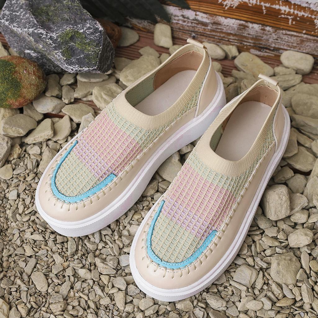 2024 Frühling und Herbst Neue Dicksohlige Höhenvergrößernde Loafer mit Leopardenmuster für Faule, Einschlupfschuhe