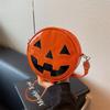 Purse Round Halloween Pumpkin Crossbody Bag Bat Wing Pumpkin Devil Shoulder Bag  Travel