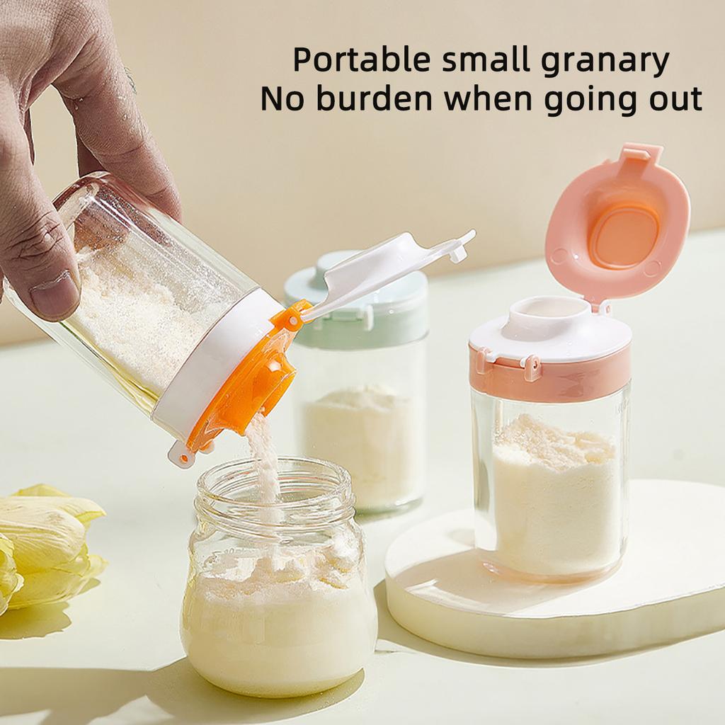Double Open Lid Portable Baby Formula Box Outdoor Formula Grid Baby Sub Packaging Box Simple Travel Milk Formula Storage Bottle