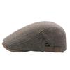 Men's Warm Fleece-Lined Striped Duckbill Beret - British Style Autumn/Winter Newsboy Cap
