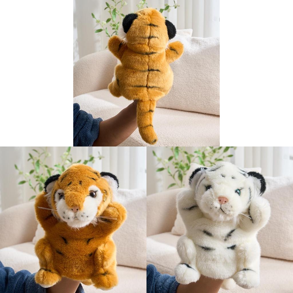 Animal Safari Tiger Hand Puppet Plush Toy For Kids Interactive Play Gift