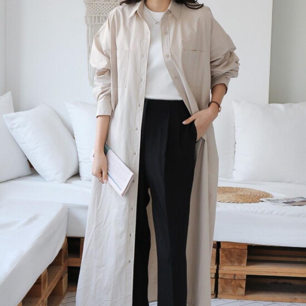 New Arrivals Open Run Maxi Shacket Dress Trench Loose Fit