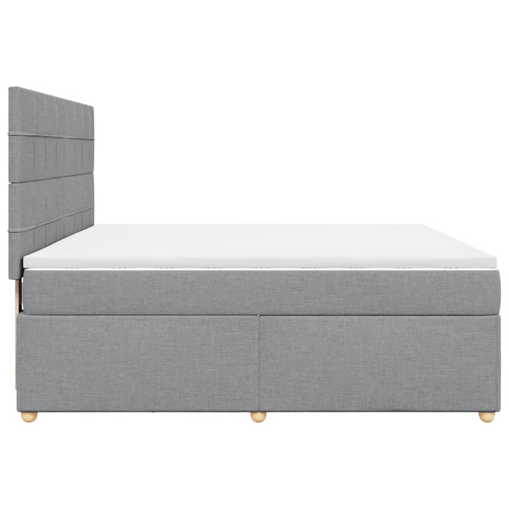 Box Spring Bed with Mattress Light Grey 180 x 200 cm Fabric