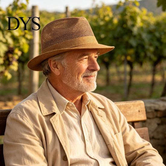 Cappello Estivo con Protezione UV da Uomo, Cappello da Sole Traspirante, Cappellino da Pesca a Rete con Ampia Visiera per Mezza Età, Casual, Paglia, Anziani, Leggero, Pieghevole, Esterno, Spiaggia