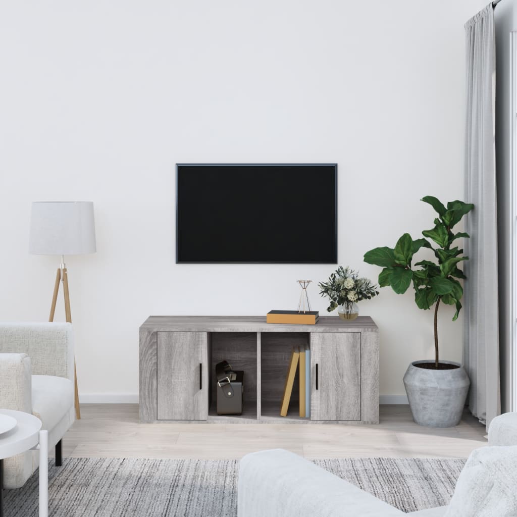TV Cabinet Gray Sonoma 100 x 35 x 40 cm Engineered Wood